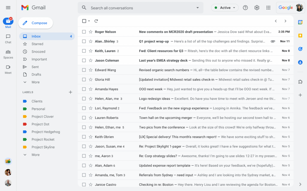 Новий інтерфейс Gmail